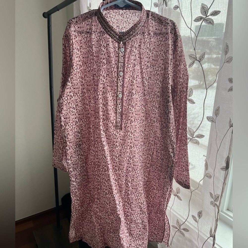 Boy's Pink Embroidered Collar Shalwar Kameez, Pakistani